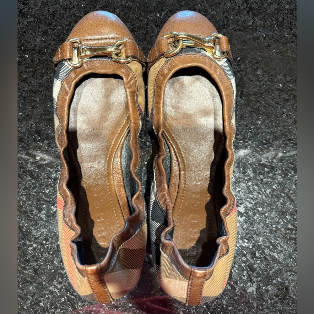 Burberry Shipley Scrunch Nova Check Ballet Flat